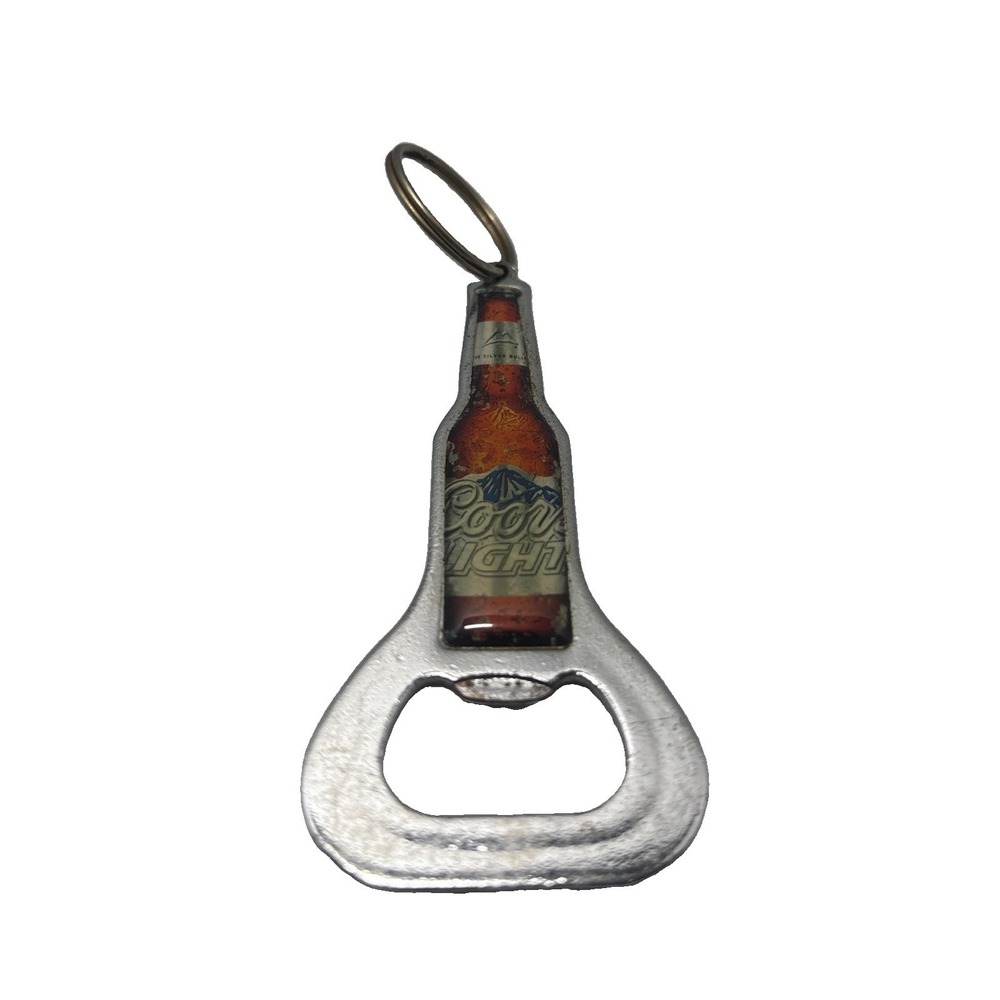 Coors Light Bottle Opener Keychain Metal Key Ring Beer Advertising ..(A6)